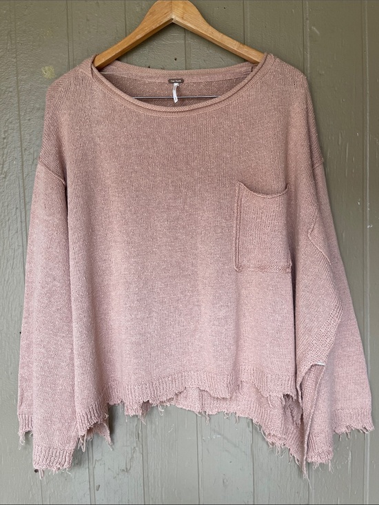 Free People Sweaters - Free People Distressed OversPocket Sweater in Sand Size S